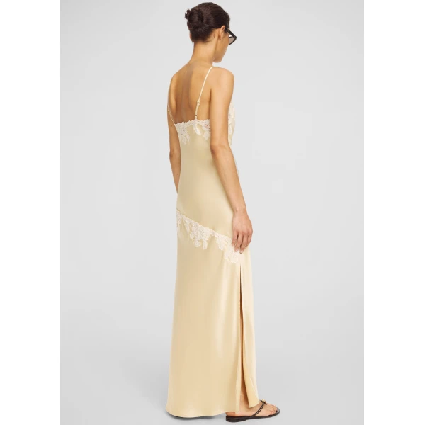 The Frankie Shop Vera Satin Maxi Dress – Vanilla Cream, view 5