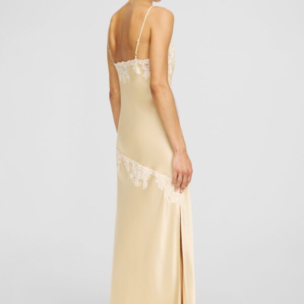 The Frankie Shop Vera Satin Maxi Dress - Vanilla Cream - Oversized Minimalist Dresses in Ivory - Shop at Coveti