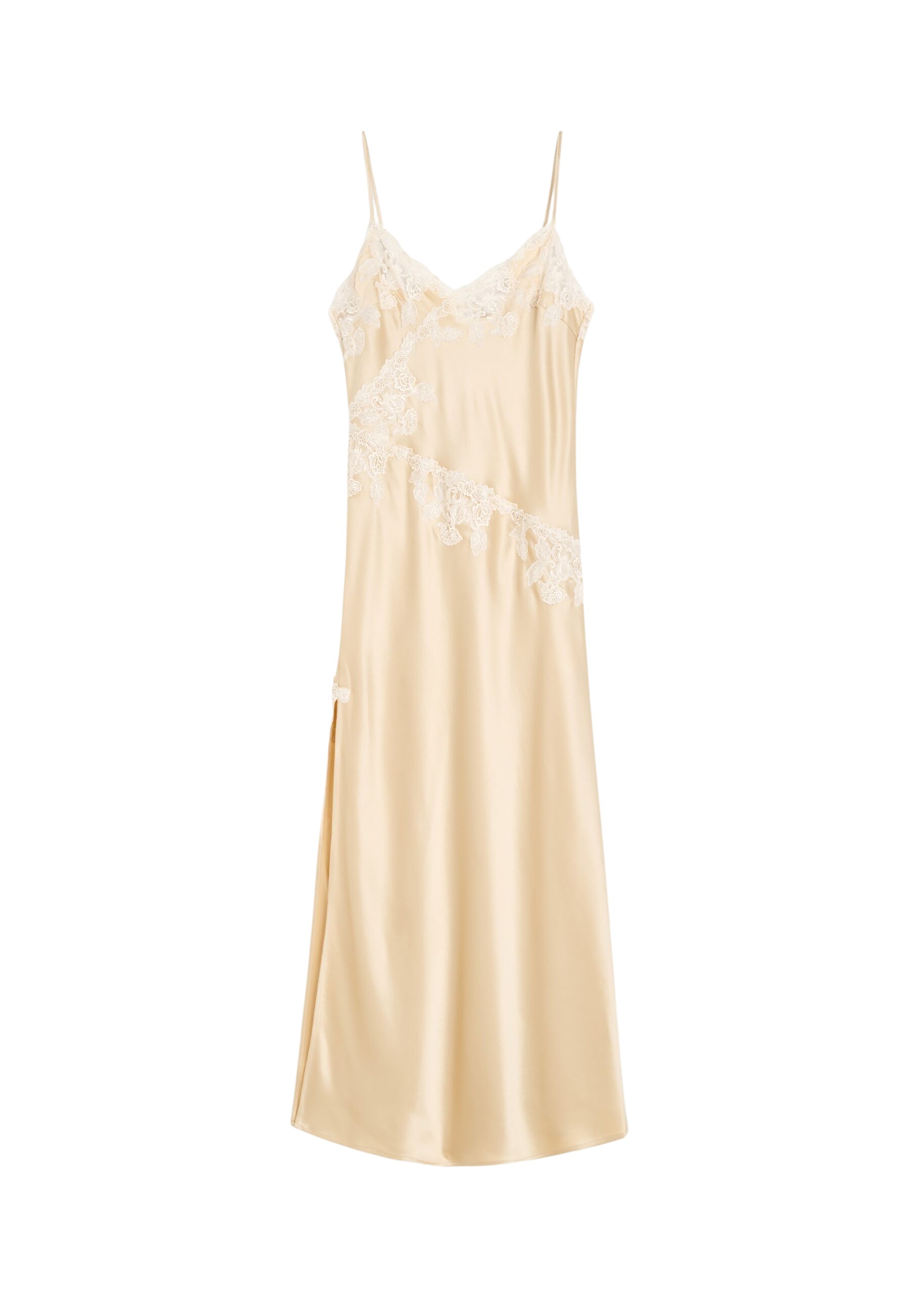 The Frankie Shop Vera Satin Maxi Dress – Vanilla Cream