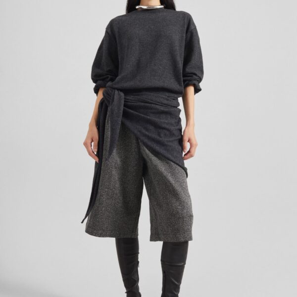 The Frankie Shop Vermont Scarf Sweater - Charcoal - Oversized Minimalist Knitwear in Grey - Shop at Coveti