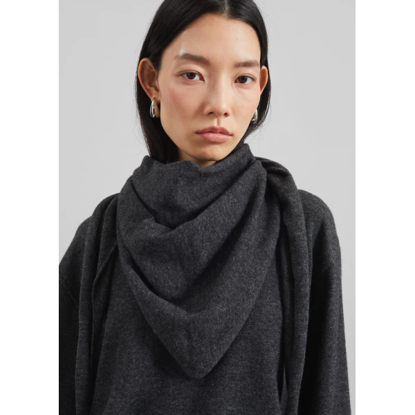 The Frankie Shop Vermont Scarf Sweater – Charcoal, view 4