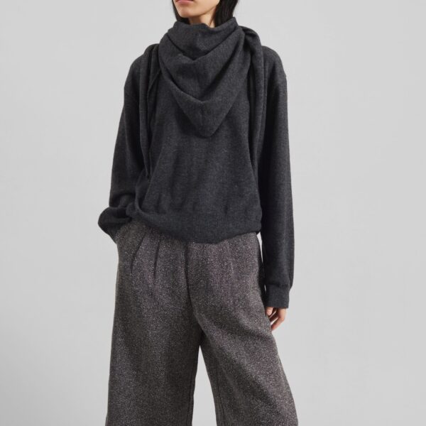 The Frankie Shop Vermont Scarf Sweater - Charcoal - Oversized Minimalist Knitwear in Grey - Shop at Coveti