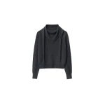 The Frankie Shop Vermont Scarf Sweater - Charcoal - Oversized Minimalist Knitwear in Grey - Shop at Coveti