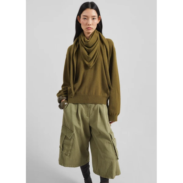 The Frankie Shop Vermont Scarf Sweater – Olive, view 3