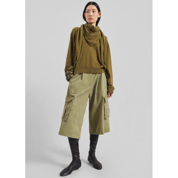 The Frankie Shop Vermont Scarf Sweater – Olive, view 4