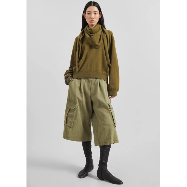 The Frankie Shop Vermont Scarf Sweater – Olive, view 6