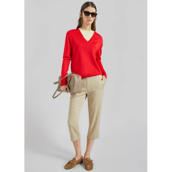 The Frankie Shop Vernon Layered Knit Pullover – Red, view 4