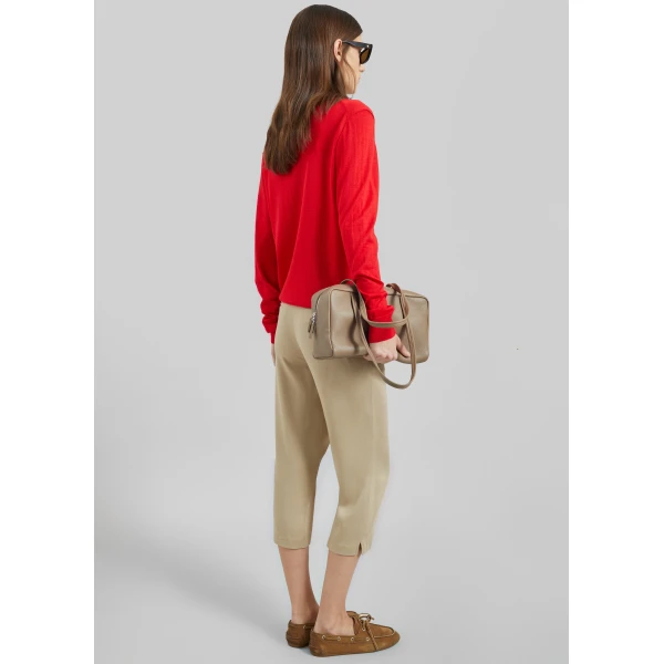 The Frankie Shop Vernon Layered Knit Pullover – Red, view 5
