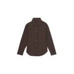 The Frankie Shop Vesta Cotton Shirt - Brown Plaid - Oversized Minimalist Tops in Multicolour - Shop at Coveti