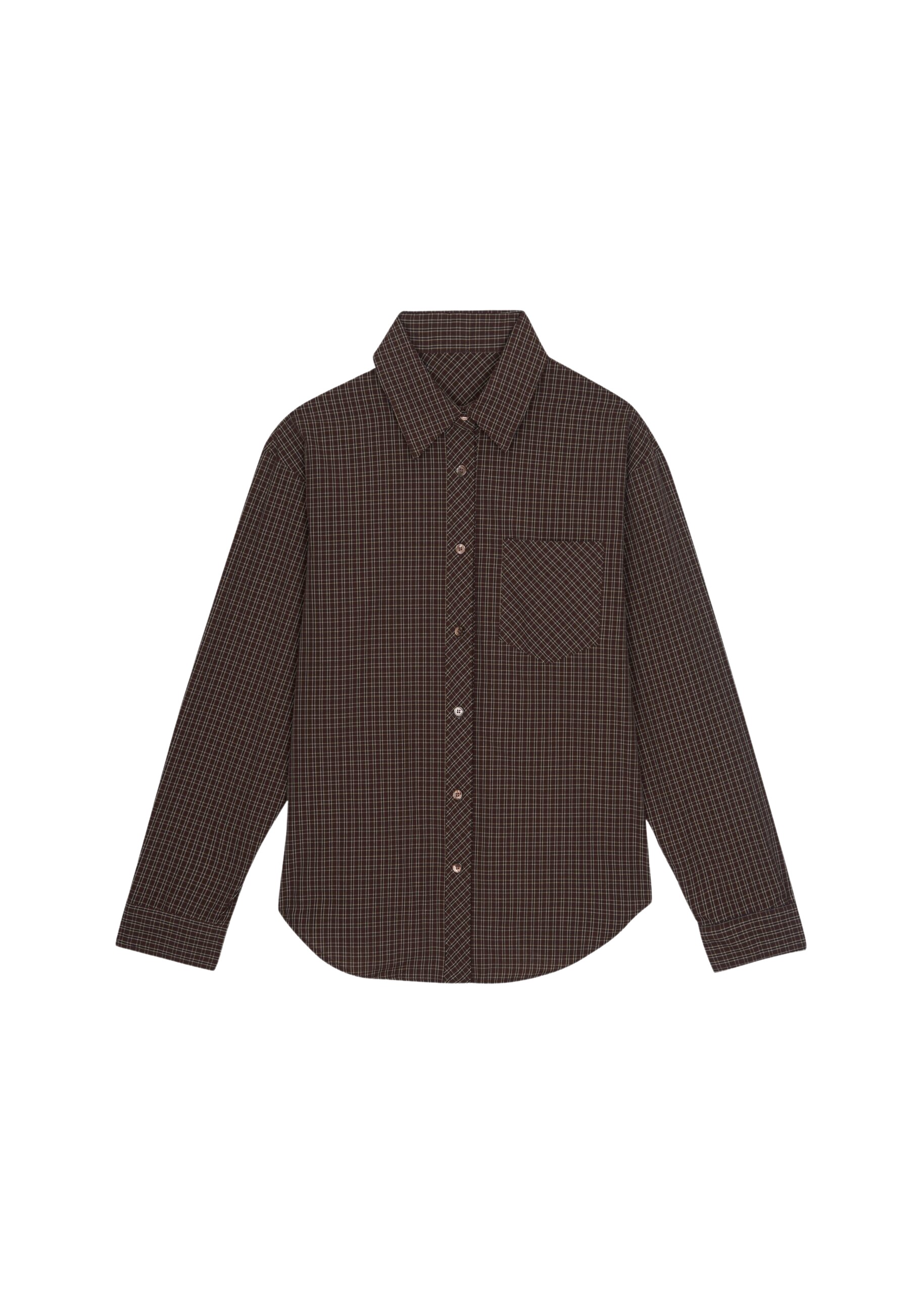 The Frankie Shop Vesta Cotton Shirt – Brown Plaid