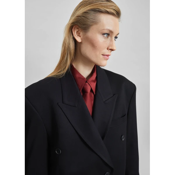 The Frankie Shop Vester Double-Breasted Blazer – Black, view 6