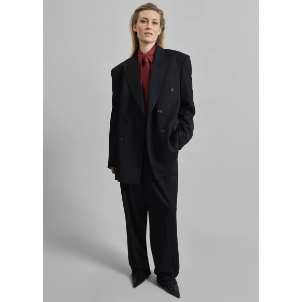 The Frankie Shop Vester Pleated Trousers – Black, view 4