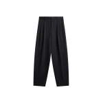 The Frankie Shop Vester Pleated Trousers - Black - Oversized Minimalist Pants in Black - Shop at Coveti