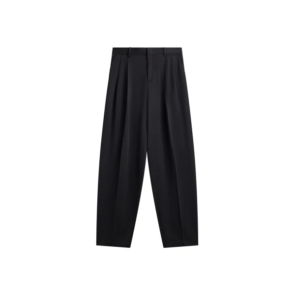 The Frankie Shop Vester Pleated Trousers - Black - Oversized Minimalist Pants in Black - Shop at Coveti