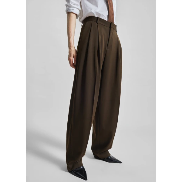 The Frankie Shop Vester Pleated Trousers – Brown, view 2