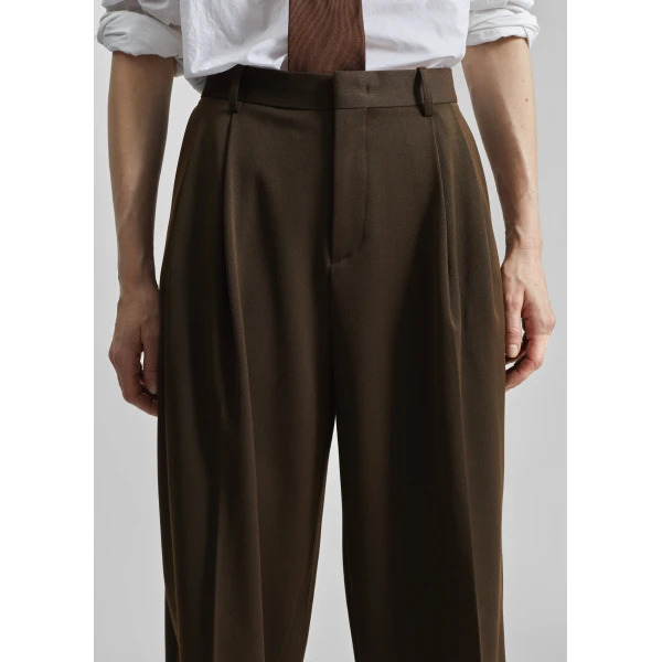 The Frankie Shop Vester Pleated Trousers – Brown, view 5