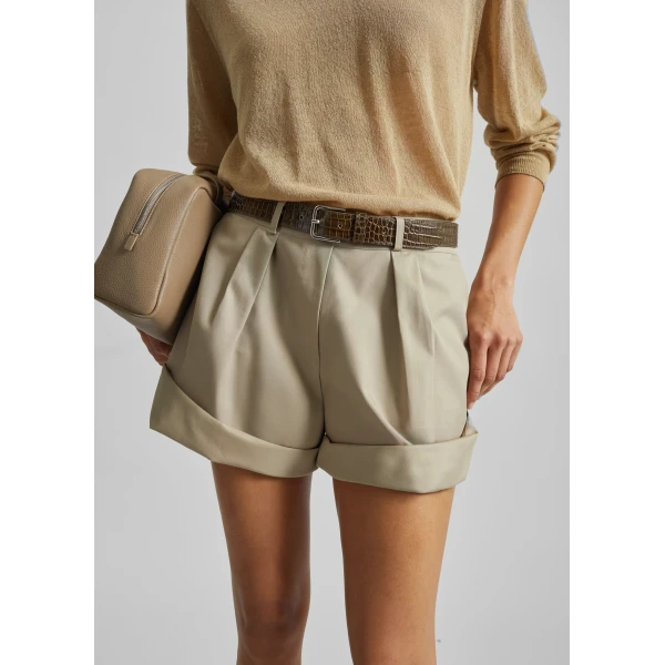 The Frankie Shop Veyra Adjustable Cuff Shorts – Beige, view 4