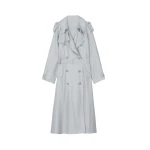 The Frankie Shop Veyron Silk Trench - Grey - Oversized Minimalist Coats in Grey - Shop at Coveti