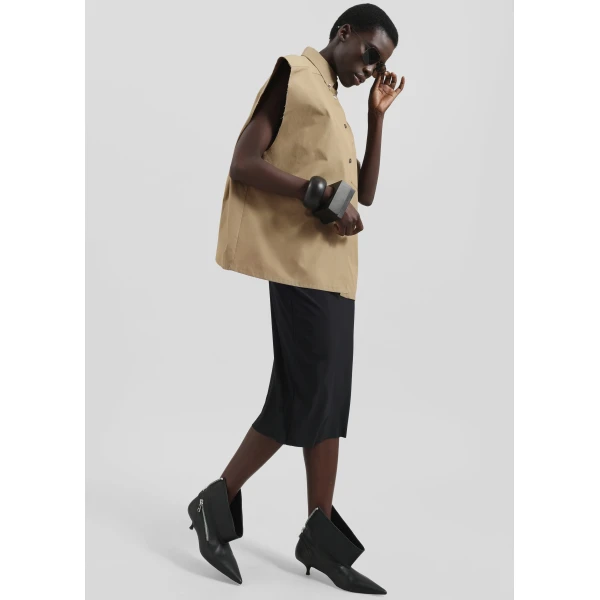 The Frankie Shop Viera Midi Skirt – Black, view 2