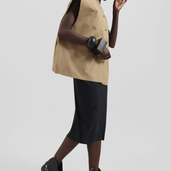 The Frankie Shop Viera Midi Skirt - Black - Oversized Minimalist Skirts in Black - Shop at Coveti