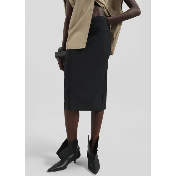 The Frankie Shop Viera Midi Skirt – Black, view 3