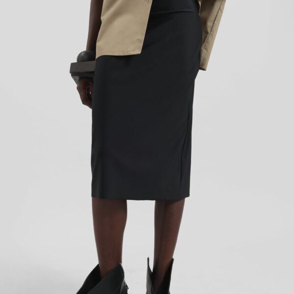 The Frankie Shop Viera Midi Skirt - Black - Oversized Minimalist Skirts in Black - Shop at Coveti
