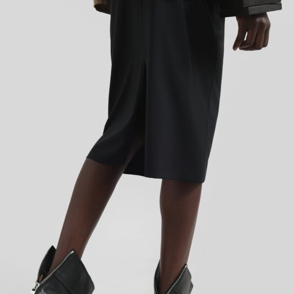 The Frankie Shop Viera Midi Skirt - Black - Oversized Minimalist Skirts in Black - Shop at Coveti