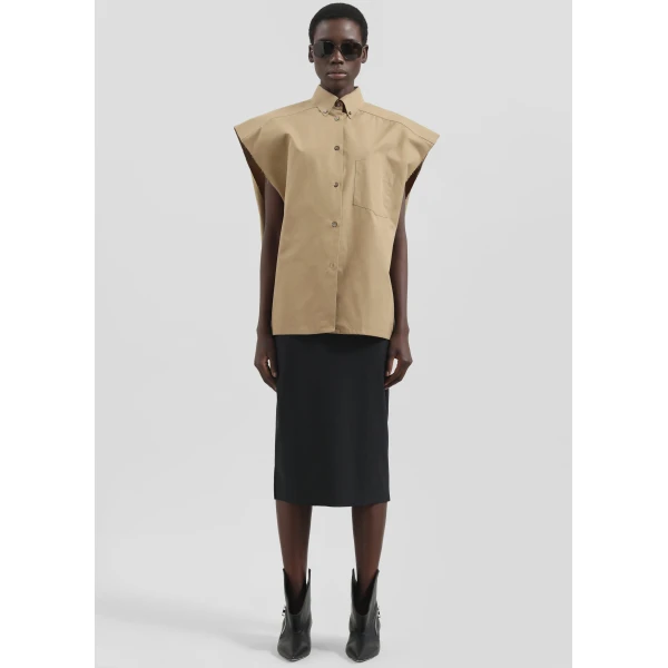 The Frankie Shop Viera Midi Skirt – Black, view 5