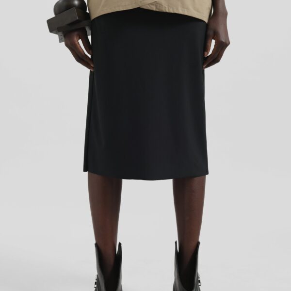 The Frankie Shop Viera Midi Skirt - Black - Oversized Minimalist Skirts in Black - Shop at Coveti