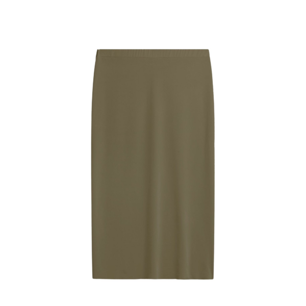 The Frankie Shop Viera Midi Skirt - Khaki - Oversized Minimalist Skirts in Green - Shop at Coveti