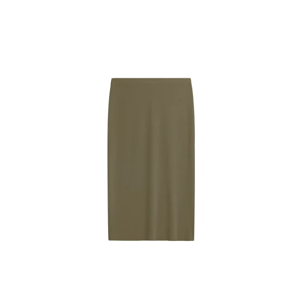 The Frankie Shop Viera Midi Skirt - Khaki - Oversized Minimalist Skirts in Green - Shop at Coveti