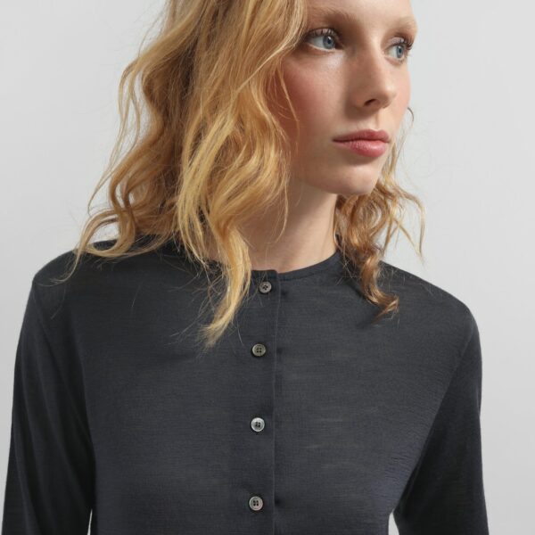 The Frankie Shop Vinni Thin Wool Cardigan - Navy - Oversized Minimalist Knitwear in Blue - Shop at Coveti