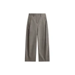 The Frankie Shop Vora Barrel Leg Pants - Grey - Oversized Minimalist Pants in Grey - Shop at Coveti