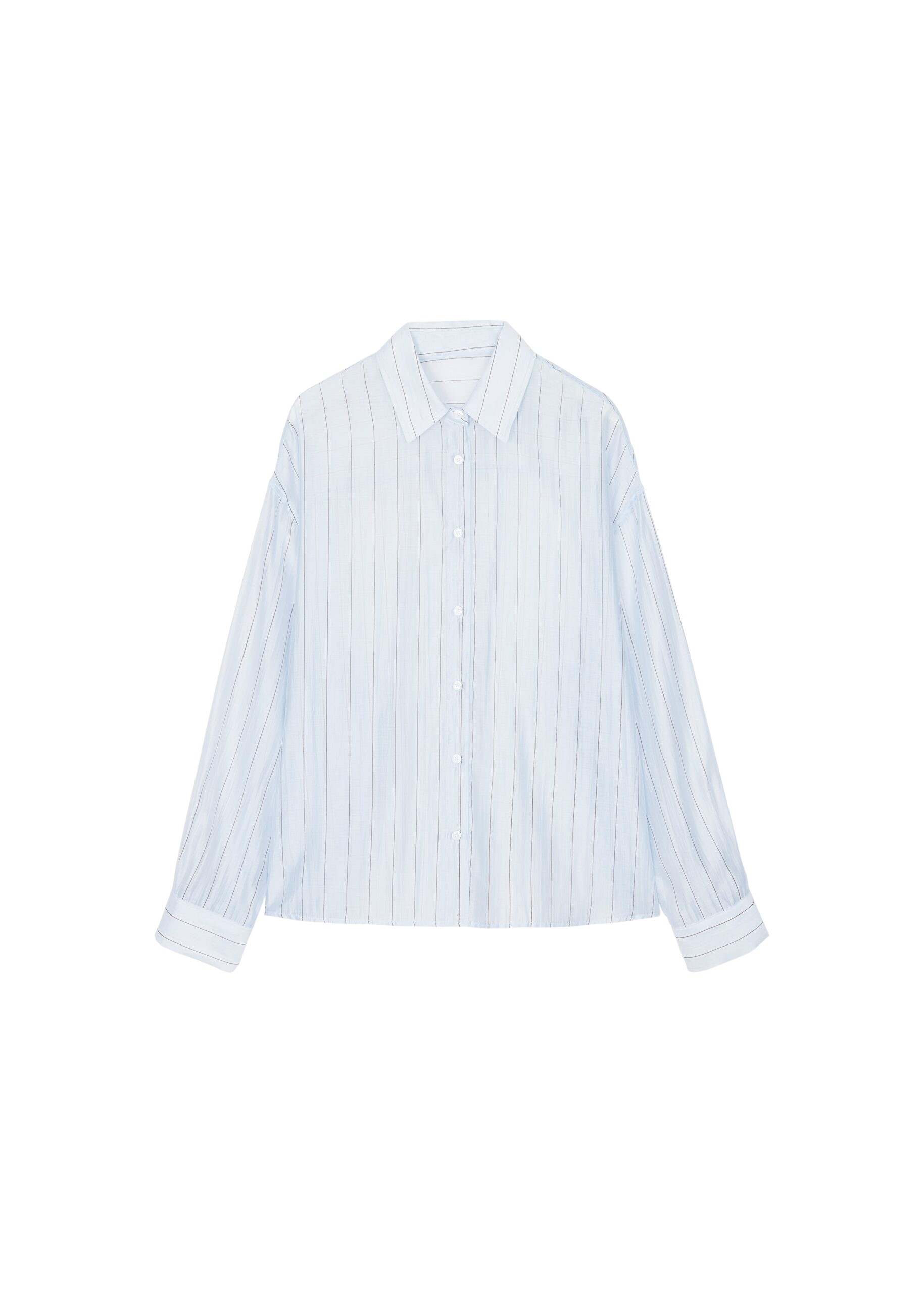 The Frankie Shop Vranor Light Sheer Shirt – Light Blue/Black Stripe