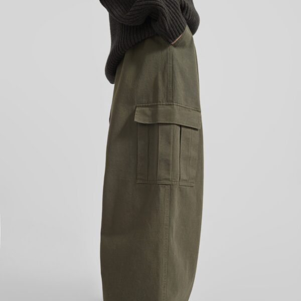 The Frankie Shop Wandle Cargo Pants - Khaki - Oversized Minimalist Pants in Green - Shop at Coveti