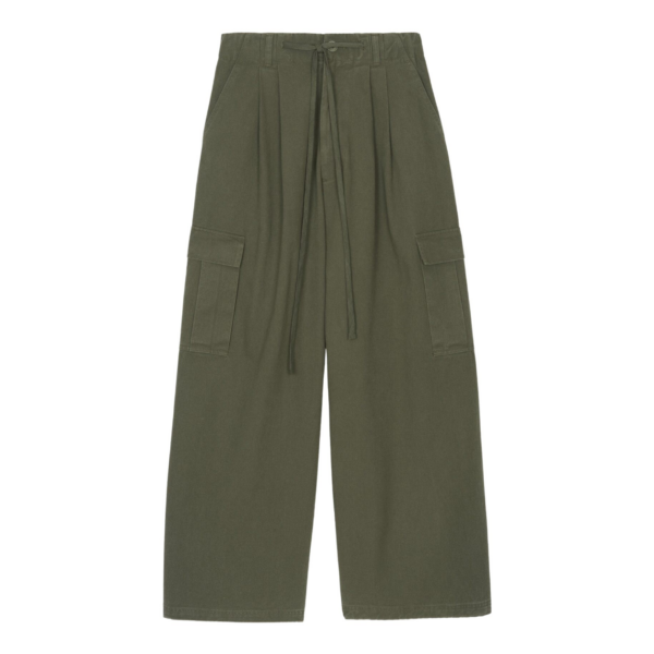 The Frankie Shop Wandle Cargo Pants - Khaki - Oversized Minimalist Pants in Green - Shop at Coveti