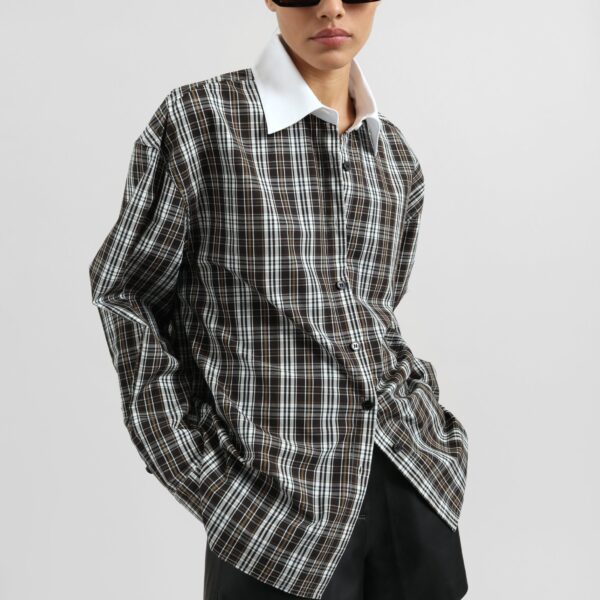 The Frankie Shop Weska Plaid Shirt - Multicolor - Oversized Minimalist Tops in Multicolour - Shop at Coveti