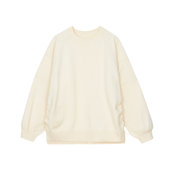 The Frankie Shop Wesra Knit Sweatshirt - Ecru - Oversized Minimalist Tops in Ivory - Shop at Coveti