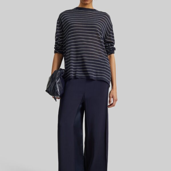 The Frankie Shop Wide Leg Culottes - Dark Ink Navy - Oversized Minimalist Pants in Black - Shop at Coveti