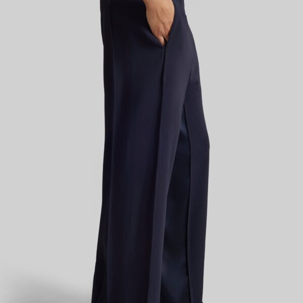 The Frankie Shop Wide Leg Culottes - Dark Ink Navy - Oversized Minimalist Pants in Black - Shop at Coveti