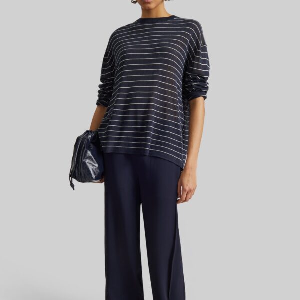 The Frankie Shop Wide Leg Culottes - Dark Ink Navy - Oversized Minimalist Pants in Black - Shop at Coveti