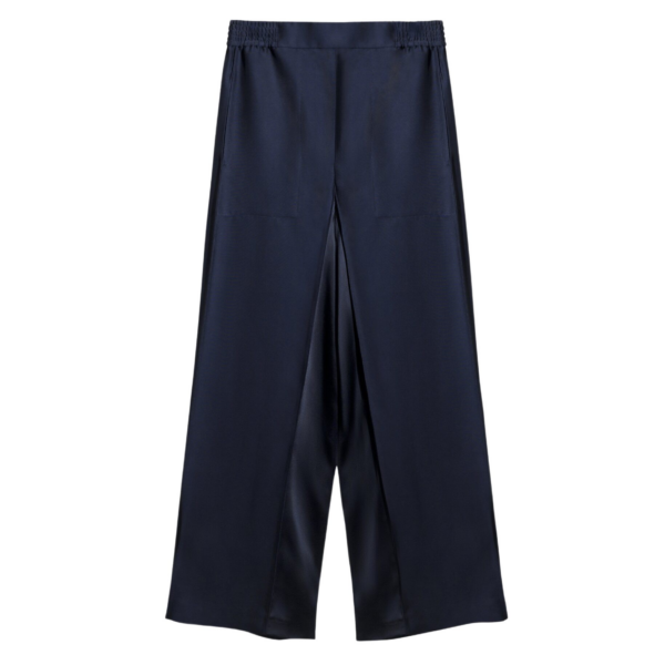 The Frankie Shop Wide Leg Culottes - Dark Ink Navy - Oversized Minimalist Pants in Black - Shop at Coveti