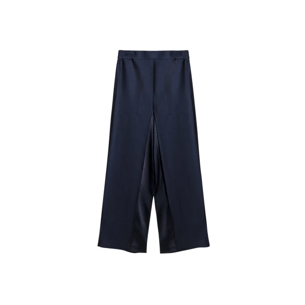 The Frankie Shop Wide Leg Culottes - Dark Ink Navy - Oversized Minimalist Pants in Black - Shop at Coveti