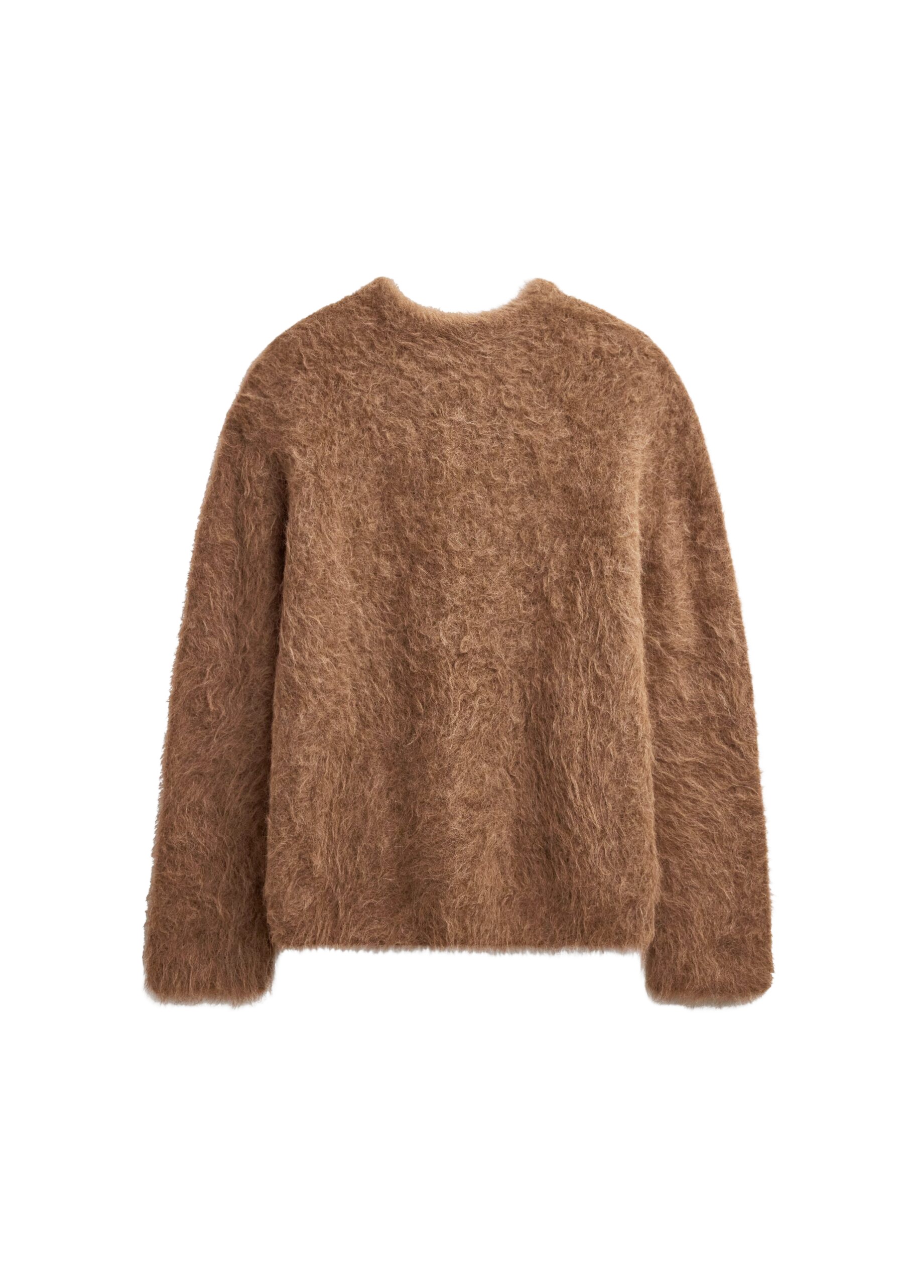 The Frankie Shop Willy Alpaca Knit Sweater - Dark Taupe - Oversized Minimalist Knitwear in Beige - Shop at Coveti