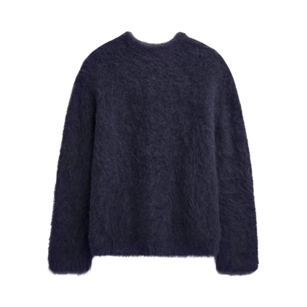 The Frankie Shop Willy Alpaca Knit Sweater - Navy - Oversized Minimalist Knitwear in Blue - Shop at Coveti