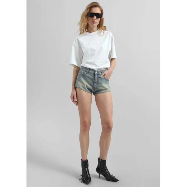 The Frankie Shop Yuri Boxy Super Soft Tee – White Top, view 3