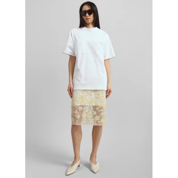 The Frankie Shop Yuri Boxy Super Soft Tee – White Top, view 5