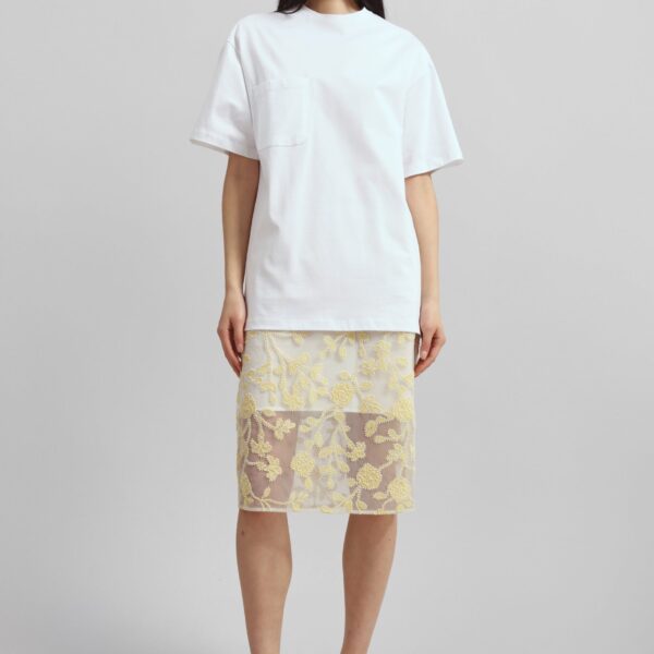 The Frankie Shop Yuri Boxy Super Soft Tee - White - Oversized Minimalist Tops in White - Shop at Coveti