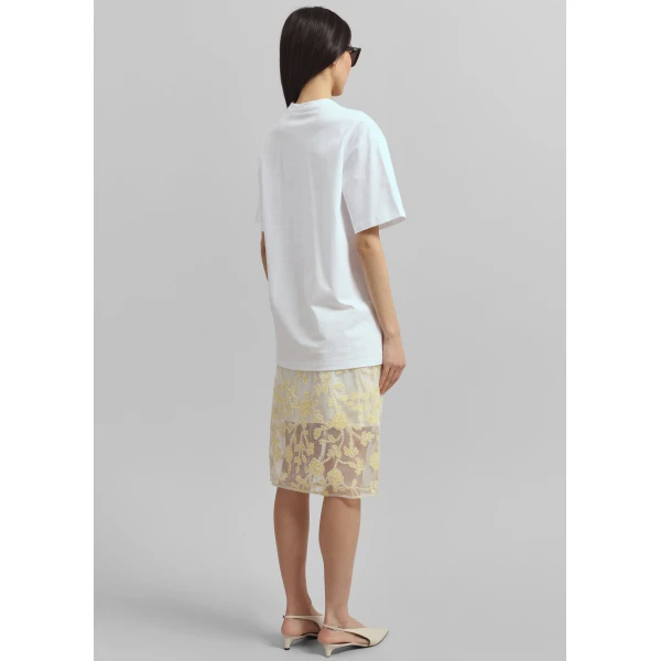 The Frankie Shop Yuri Boxy Super Soft Tee – White Top, view 6