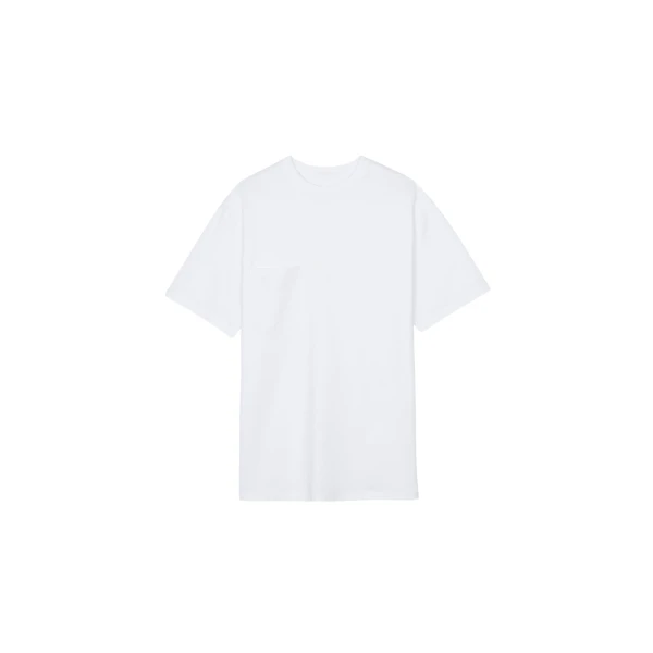 The Frankie Shop Yuri Boxy Super Soft Tee - White - Oversized Minimalist Tops in White - Shop at Coveti